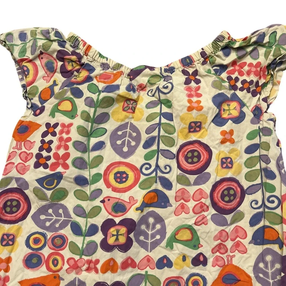 Hanna Andersson Girls Dress Size 140 US 10 Floral Cotton Spring Summer Play‎